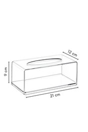 Hermia Soporte de Servilletas de Plástico Transparente 21x12x9 cm, Práctico y Elegante para Mesa de Comedor
